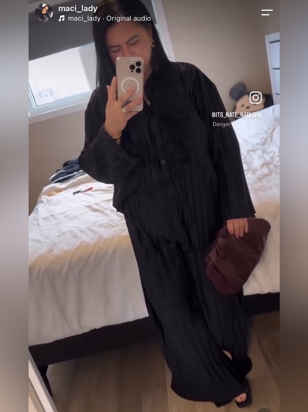 Commense Black Pleated Wide-Leg Set